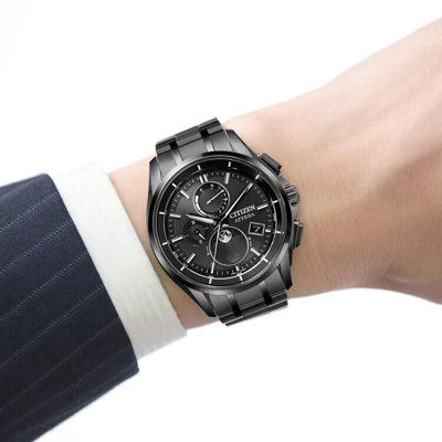 Pre-owned Citizen Attesa By1006-62e Moon Phase Eco-drive Automatic Solar Men's Watch Japan
