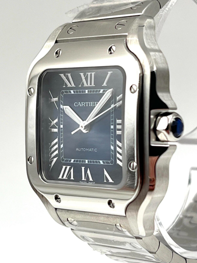 Pre-owned Cartier Santos De  Blue Dial Medium Size 35mm Wssa0063 Unworn 2023