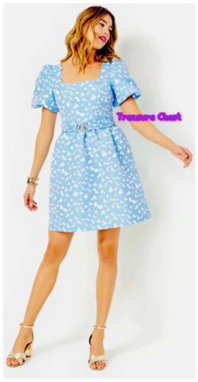 Pre-owned Lilly Pulitzer Kasslyn Dress Bon Bon Blue All Heart ? $278 Size 6,10,12 In Multicolor