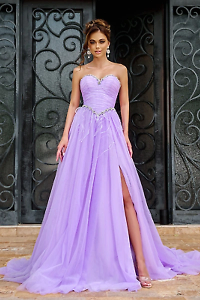 Pre-owned Scarlett Portia &  Ps24632 Evening Dress Lowest Price Guarantee Authentic In Lilac