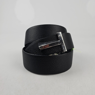 Pre-owned Tom Ford 40mm Black/navy Reversible Leather Belt In Blue