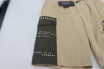 Pre-owned Dolce & Gabbana Beige Cotton Cargo Bermuda Shorts