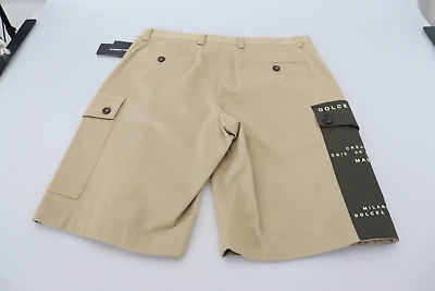 Pre-owned Dolce & Gabbana Beige Cotton Cargo Bermuda Shorts