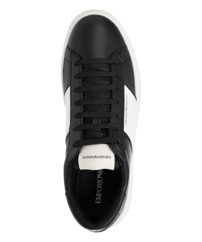 Pre-owned Emporio Armani Sneakers Men X4x570xn840n642 Black Leather Logo Detail Shoes