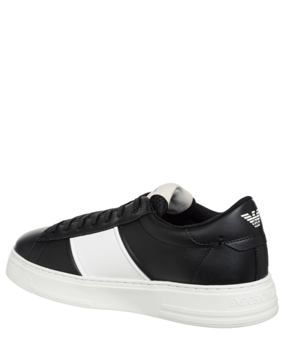 Pre-owned Emporio Armani Sneakers Men X4x570xn840n642 Black Leather Logo Detail Shoes
