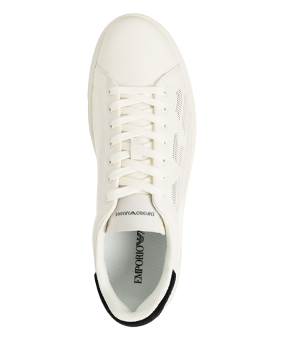 Pre-owned Emporio Armani Sneakers Men X4x598xr098n480 White Leather Logo Detail Shoes