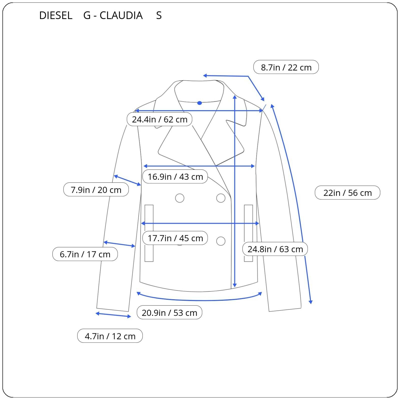 Pre-owned Diesel G-claudia Jacket A04576 Opbak Size S Women Genuine Rrp 449$ In Green