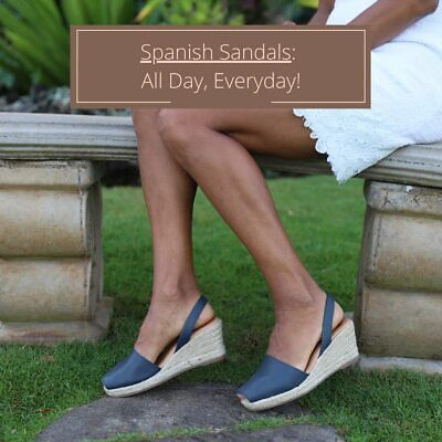 Pre-owned Co The Spanish Sandal  Espadrille Wedge Women Sandals - Mfort Avarcas Peep Toe