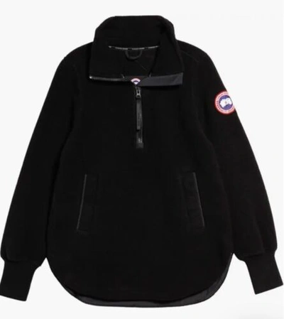 Pre-owned Canada Goose Black Severn Fleece Half-zip Pullover Women's Size Xs