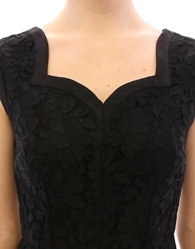 Pre-owned Dolce & Gabbana Black Floral Lace Sicily Runway Dress