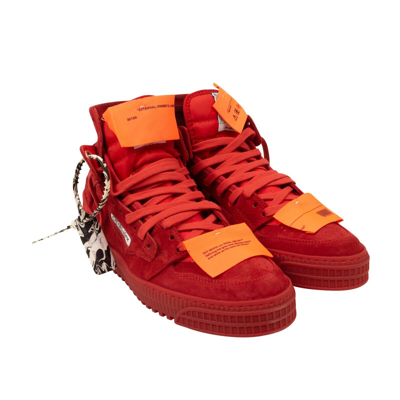 Pre-owned Off-white C/o Virgil Abloh Red 3.0 Off Court Sneakers Size 8/41 $695