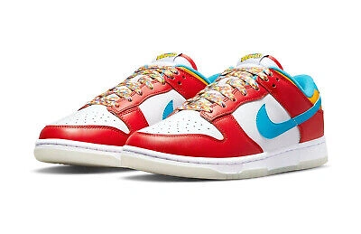 Pre-owned Nike Men's  Dunk Low Qs "fruity Pebbles" Habanero Rd/laser Blue-wht (dh8009 In White