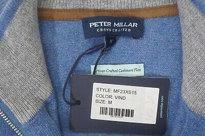 Pre-owned Peter Millar Artisan Cashmere Sweater Mens Medium Vintage Indigo 874a 1864 In Blue