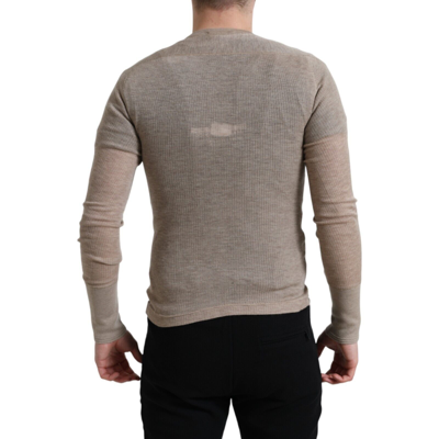 Pre-owned Dolce & Gabbana Henley Sweater Pullover Beige Cashmere It46 /us36/ S Rrp $1300