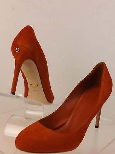 Pre-owned Gucci Jennifer Rust Suede Gold Interlocking Gg Classic Pumps 38 8 338776