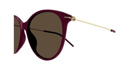 Pre-owned Gucci Original  Sunglasses Gg1268s 003 Burgundy Frame Brown Gradient Lens 58mm
