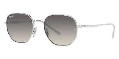 Pre-owned Ray Ban Ray-ban 0rb3682 Sunglasses Unisex Silver Geometric 51mm & Authentic In Gray