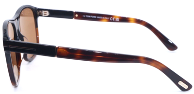 Pre-owned Tom Ford Frances Tf 1081 05e Black Havana Fade W/brown Lens Sunglasses 58-15