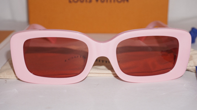 Pre-owned Louis Vuitton Sunglasses Pink Pink Circle Rectangle Z2421e 9pk 53 20 145