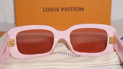 Pre-owned Louis Vuitton Sunglasses Pink Pink Circle Rectangle Z2421e 9pk 53 20 145