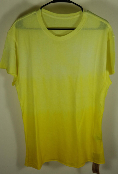 Pre-owned The Elder Statesman Cashmere Silk Favorite Tshirt Size Small Brand In Yellow