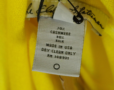 Pre-owned The Elder Statesman Cashmere Silk Favorite Tshirt Size Small Brand In Yellow