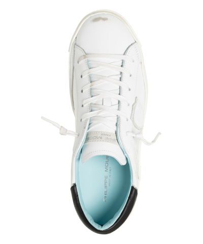 Pre-owned Philippe Model Sneakers Women Prsx Prld-v022 Blanc / Noir Leather Logo Detail In White