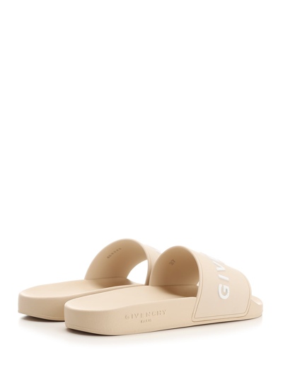 Shop Givenchy Rubber Slide With Logo In White