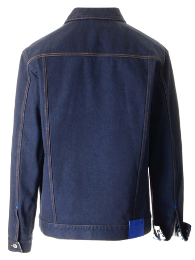 Shop Burberry Denim Jacket In Blue