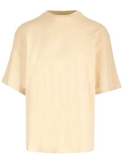 Shop Burberry Cotton Terry T-shirt In Beige