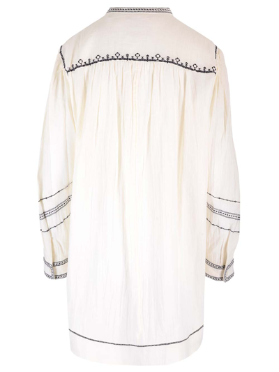 Shop Marant Etoile Pradel Embroidered Blouse In White