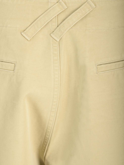 Shop Burberry Wide Leg Chino Trousers In Beige