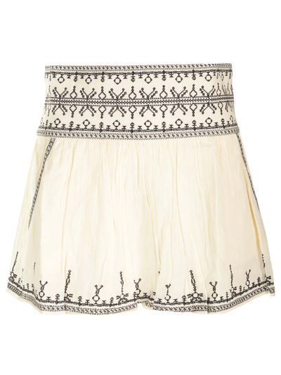 Shop Marant Etoile Embroidered Picadilia Miniskirt In White