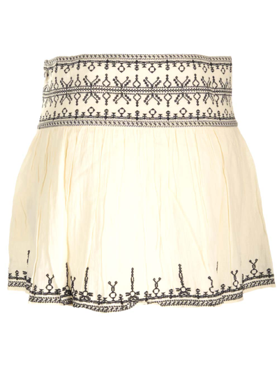 Shop Marant Etoile Embroidered Picadilia Miniskirt In White