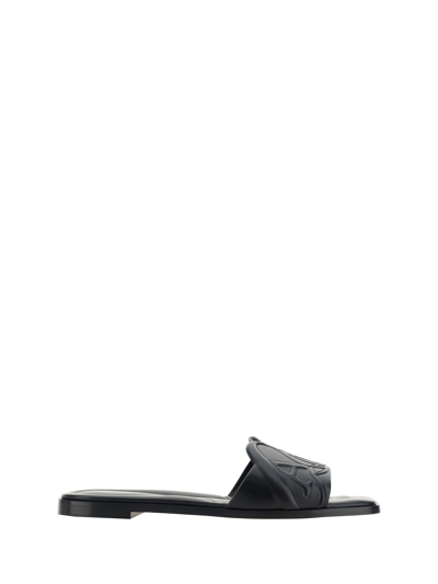 Shop Alexander Mcqueen The Seal Sandals In Black