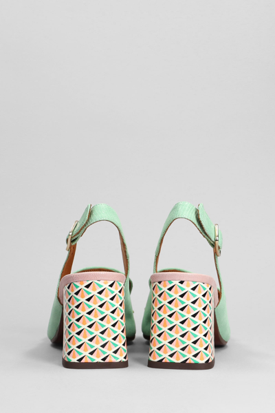 Shop Chie Mihara Suzan Pumps In Green Leather