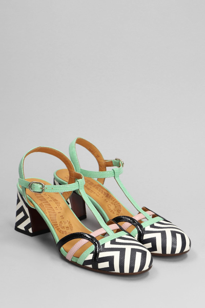 Shop Chie Mihara Fendy Pumps In Green Leather