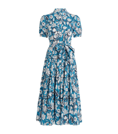 Shop Diane Von Furstenberg Dvf  Tiered Midi Dress In Blue
