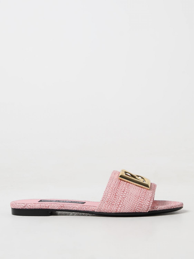 Shop Dolce & Gabbana Flat Sandals  Woman Color Pink