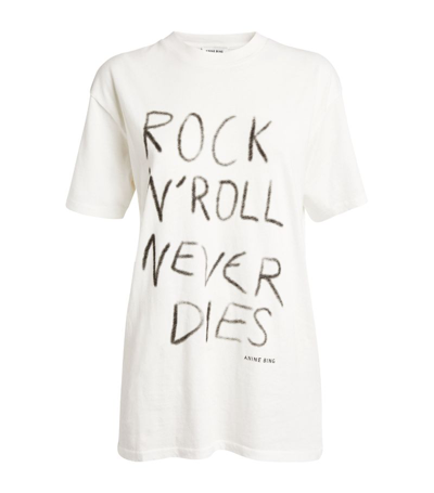 Shop Anine Bing Walker Rock-n-roll T-shirt In Ivory