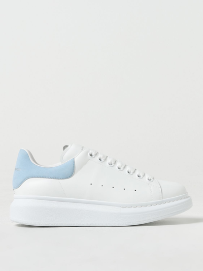 Shop Alexander Mcqueen Larry Leather Sneakers In White 2