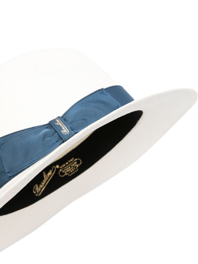 Shop Borsalino Monica Straw Panama Hat In Blue