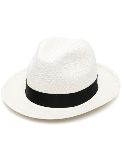 Shop Borsalino Monica Straw Panama Hat In Black