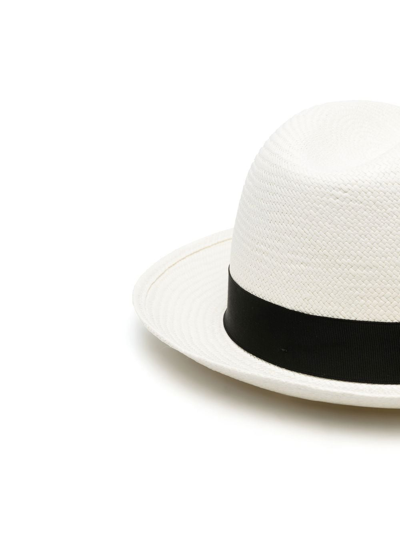 Shop Borsalino Monica Straw Panama Hat In Black