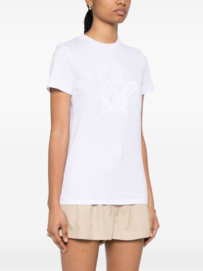 Shop Max Mara Logo Cotton T-shirt In White