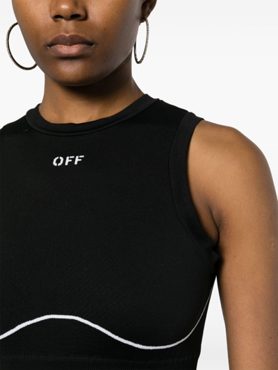 Shop Off-white Logo Seamless Bra In Black