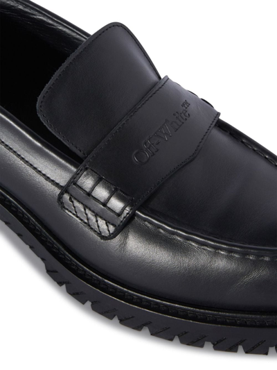 Shop Off-white Leather Loafers In Black