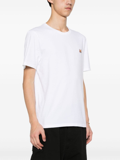 Shop Maison Kitsuné Fox Head Cotton T-shirt In White