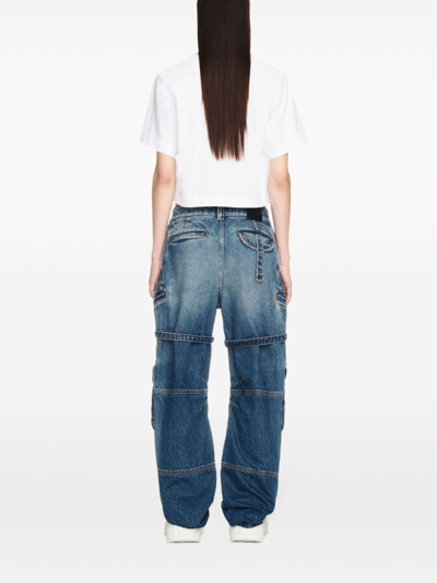 Off-white Off White Cargo Jeans With Harness Details In Blue