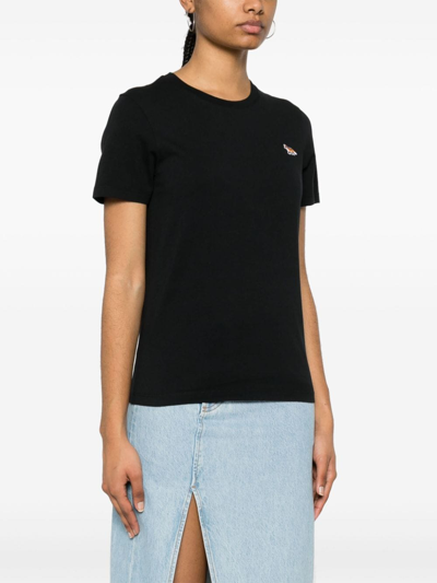 Shop Maison Kitsuné Bavy Fox Cotton T-shirt In Black